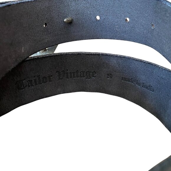 Tailor Vintage Heat Buckle Woven Leather Belt - Size Small - Picture 3 of 5